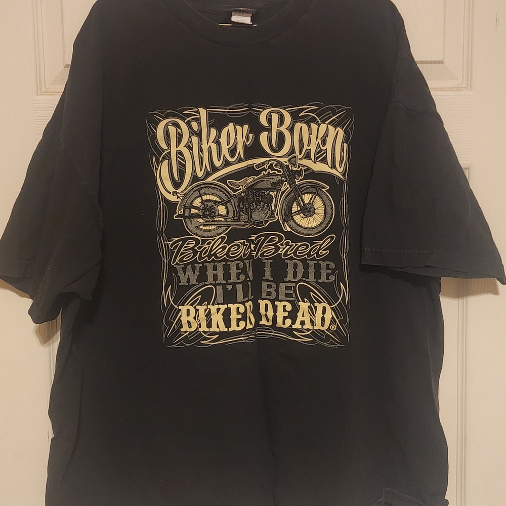 Biker Born Black Graphic Tee